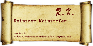 Reiszner Krisztofer névjegykártya